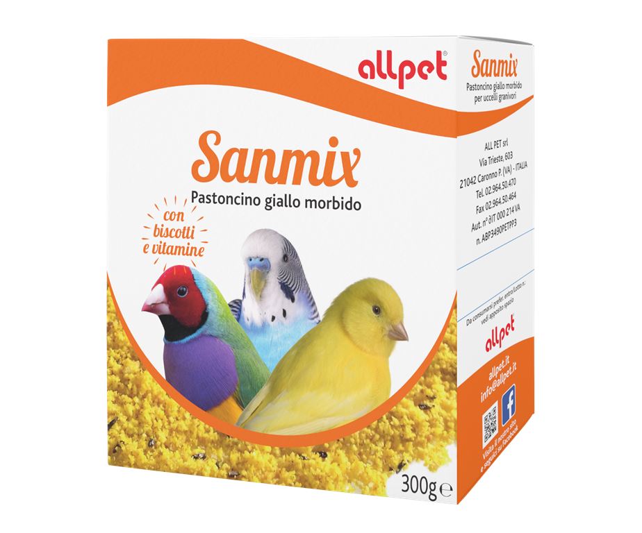 SANMIX - pastoncino giallo morbido per uccelli granivori