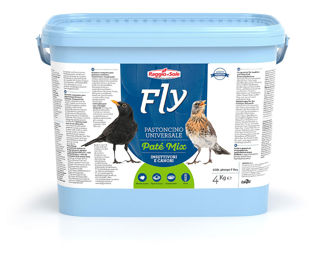 PATÉ MIX – FLY INSECTIVOROUS - kg 4 - Alimento complementare per uccelli ornamentali (insettivori)