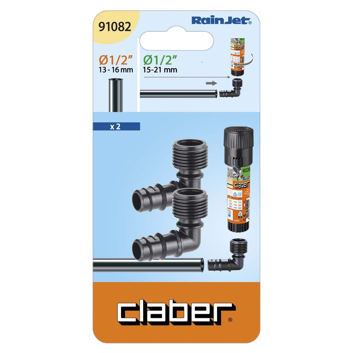 CLABER - Raccordo a Gomito filetto 1/2” - 91082