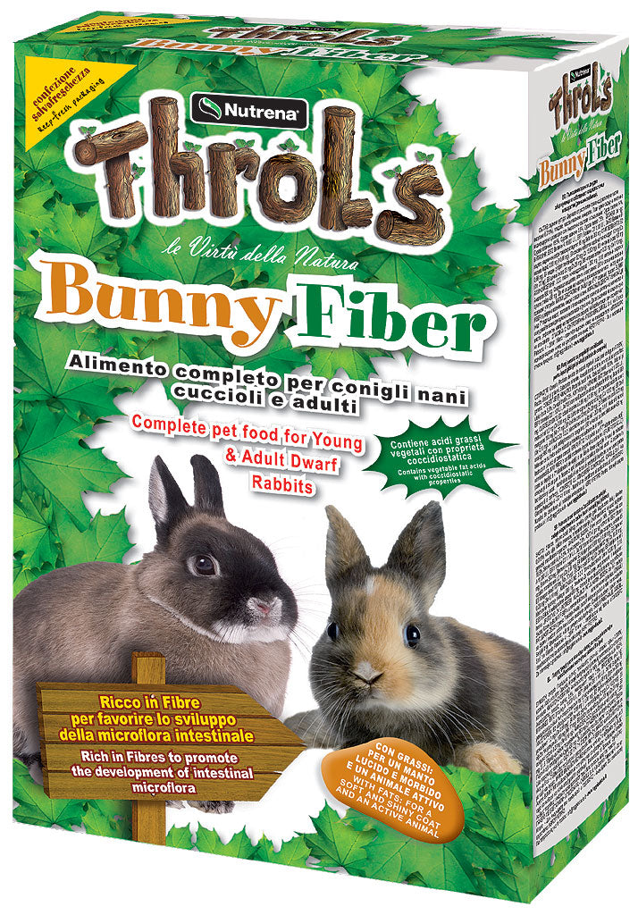 THROLS Bunny Fiber - alimento per conigli nani cuccioli e adulti