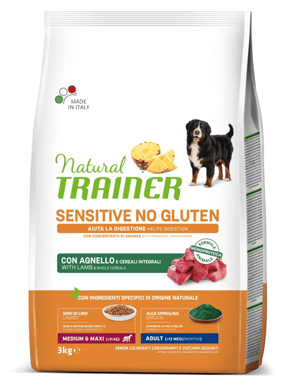 Natural Trainer - Dog Medium & Maxi - SENSITIVE - NO GLUTEN - Agnello