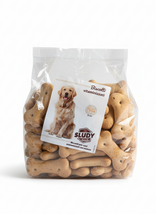 Biscotti per cani vitaminizzati | aromatizzati con manzo | Sludy