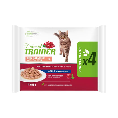 NATURAL TRAINER - Adult con bocconcini di SALMONE in salsa - 4x85g