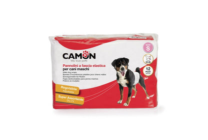 Pannolini a Fascia Elastica per Cani Maschi Monouso 12pz