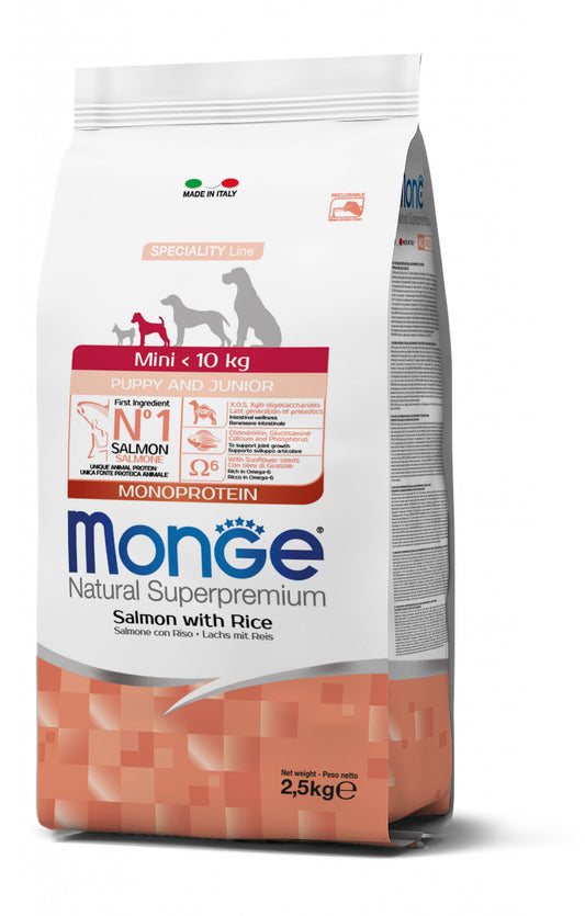 MONGE - Mini Puppy & Junior Salmone con Riso