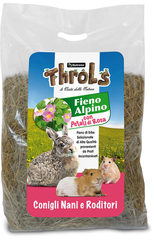 THROLS FIENO ALPINO CON PETALI DI ROSA - 500 g