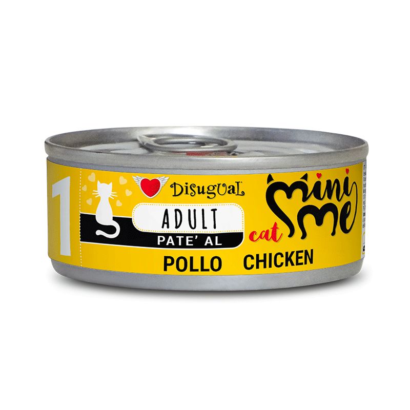 DISUGUAL - 85 g - Alimento umido per gatti adulti MINI ME - Patè