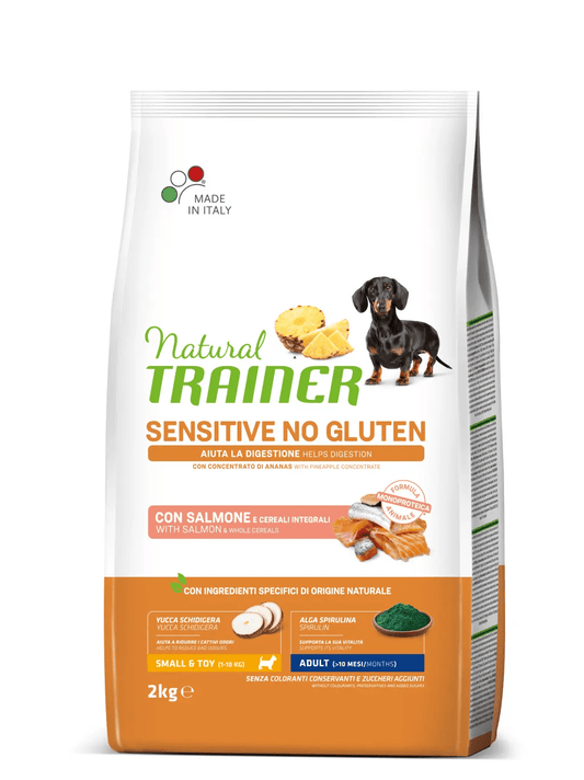 NATURAL TRAINER - Sensitive No Gluten Small & Toy Adult con SALMONE