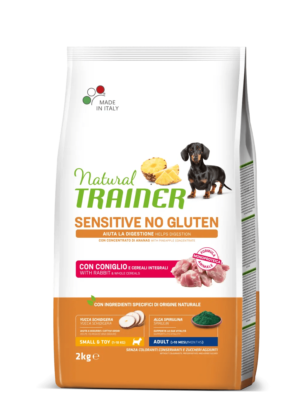 NATURAL TRAINER - Sensitive No Gluten Small & Toy Adult con CONIGLIO