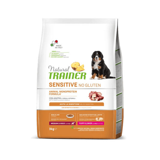NATURAL TRAINER - Sensitive No Gluten Medium & Maxi JUNIOR con ANATRA