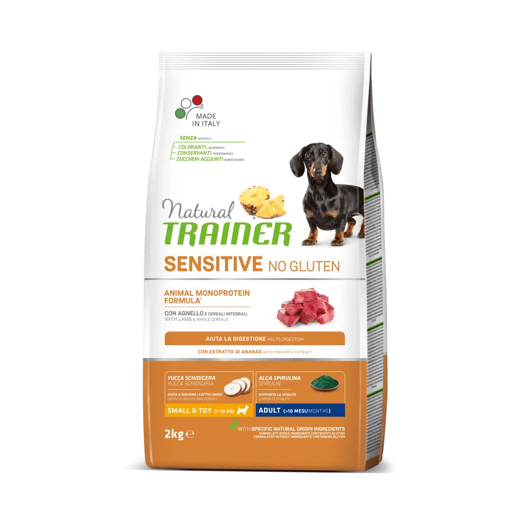 NATURAL TRAINER - Sensitive No Gluten Small & Toy Adult con AGNELLO