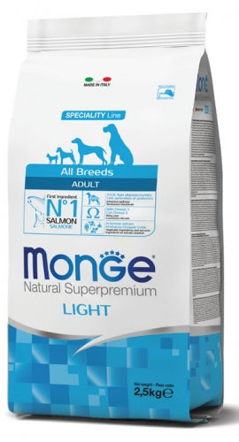 MONGE - All Breeds Adult Monoprotein Light Salmone con Riso