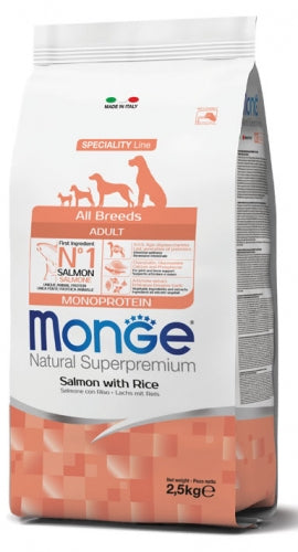 MONGE - All Breeds Adult Monoprotein Salmone con Riso
