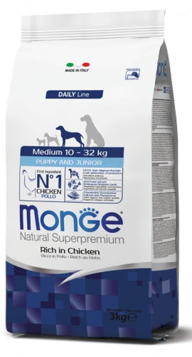MONGE - Medium Puppy & Junior Ricco di Pollo