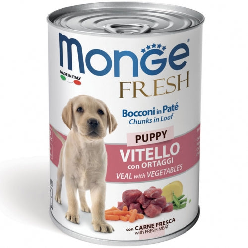 MONGE - FRESH Bocconi in Paté Vitello con Ortaggi – Puppy