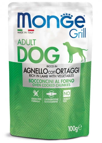 MONGE - GRILL Bocconcini – Ricco in Agnello con Ortaggi – Adult
